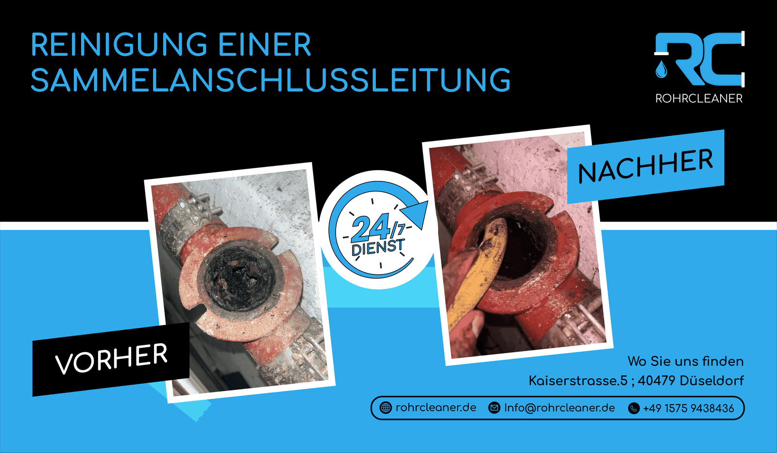 Kanalreinigung Kundenergebnis Rohr Cleaner