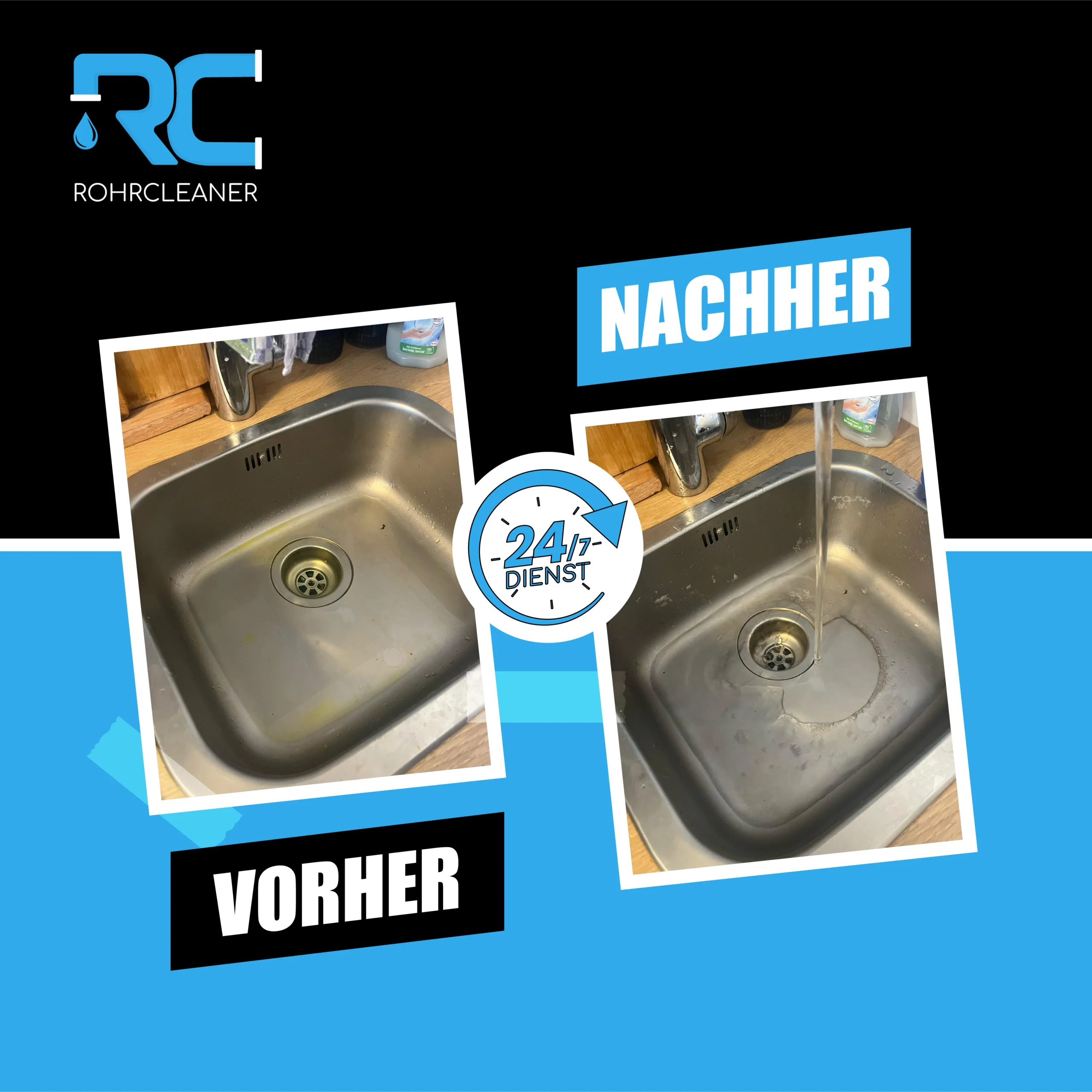 Rohrreinigung eines verstopften Waschbeckens in Düsseldorf