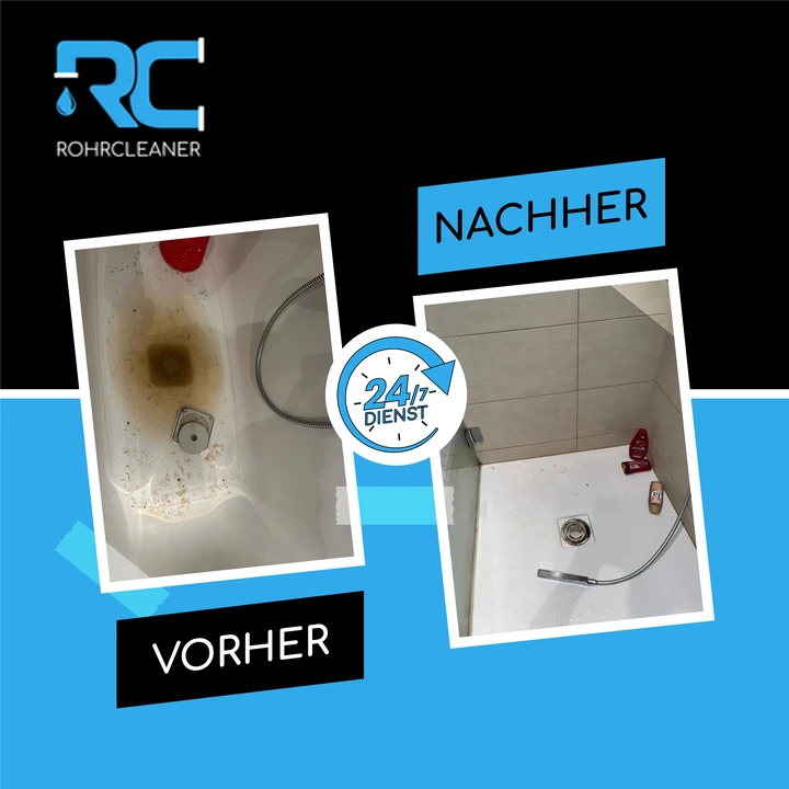 Rohrreinigung nach Verstopfung der Dusche